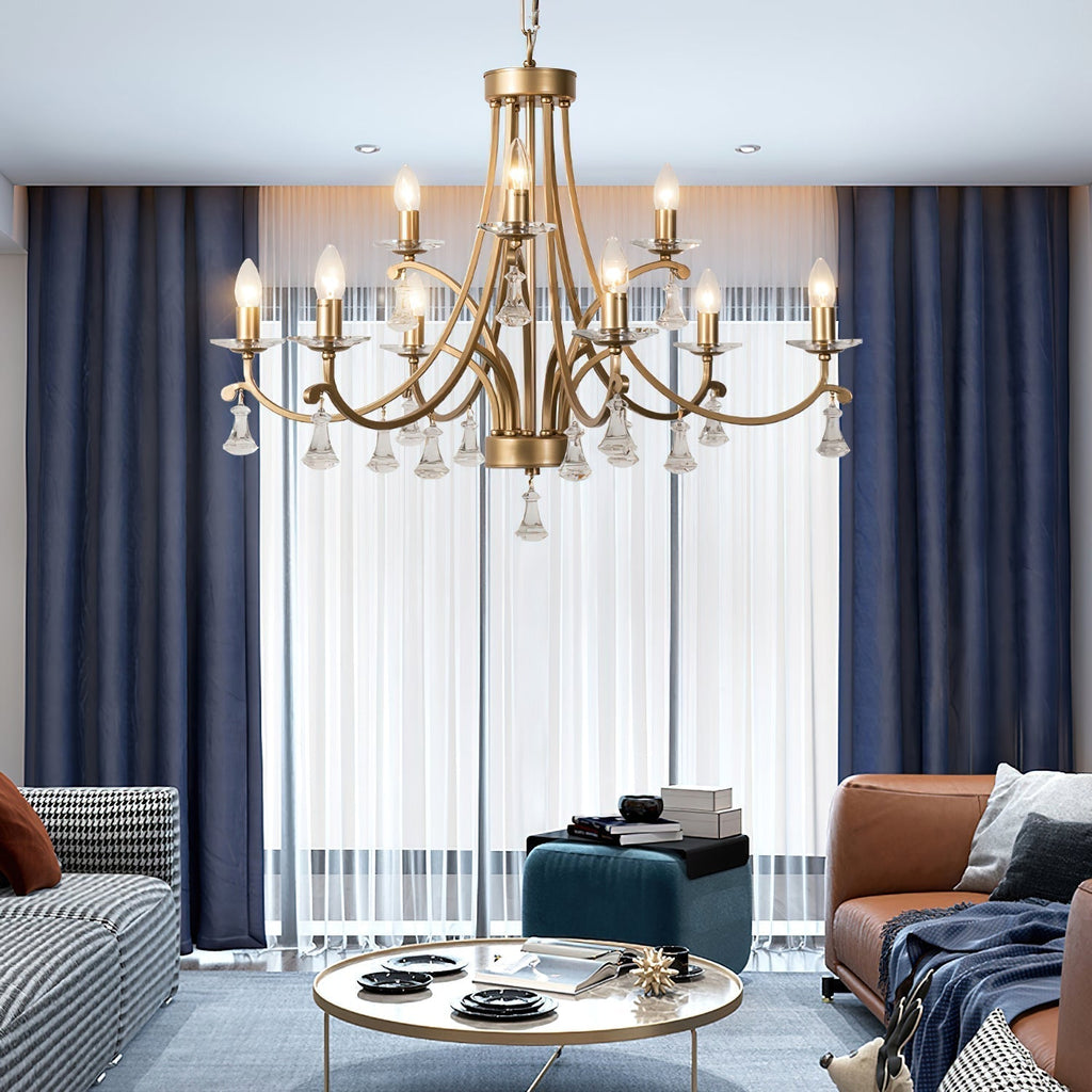 Cuvenara Lustre Laiton Cristal Luxe Postmoderne - Neutralighting