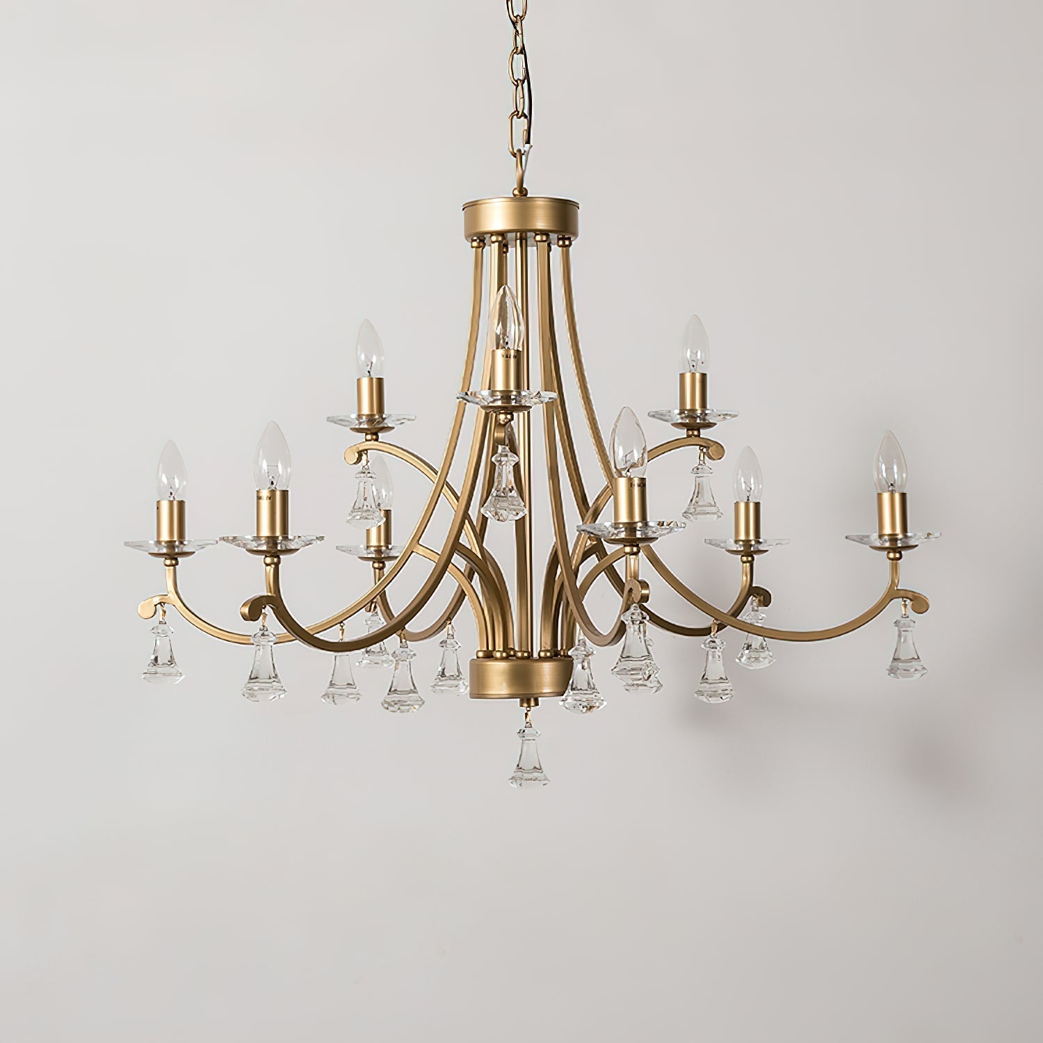 Cuvenara Lustre Laiton Cristal Luxe Postmoderne - Neutralighting