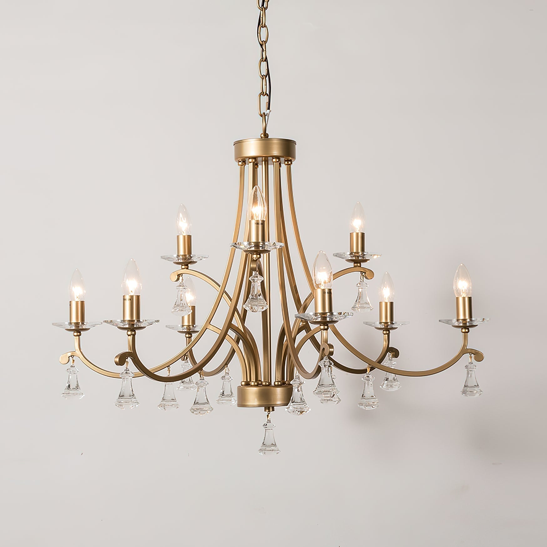 Cuvenara Lustre Laiton Cristal Luxe Postmoderne - Neutralighting