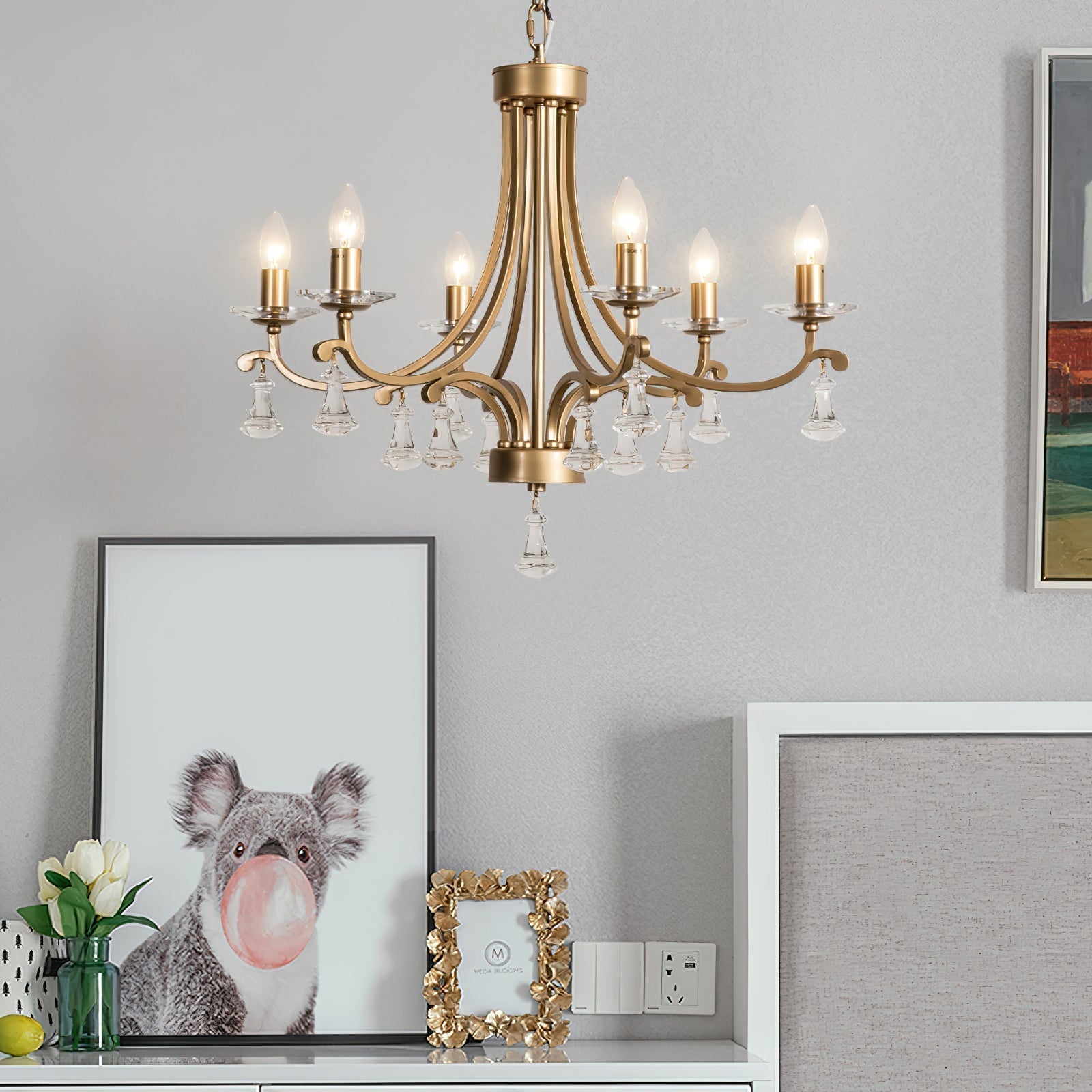 Cuvenara Lustre Laiton Cristal Luxe Postmoderne - Neutralighting