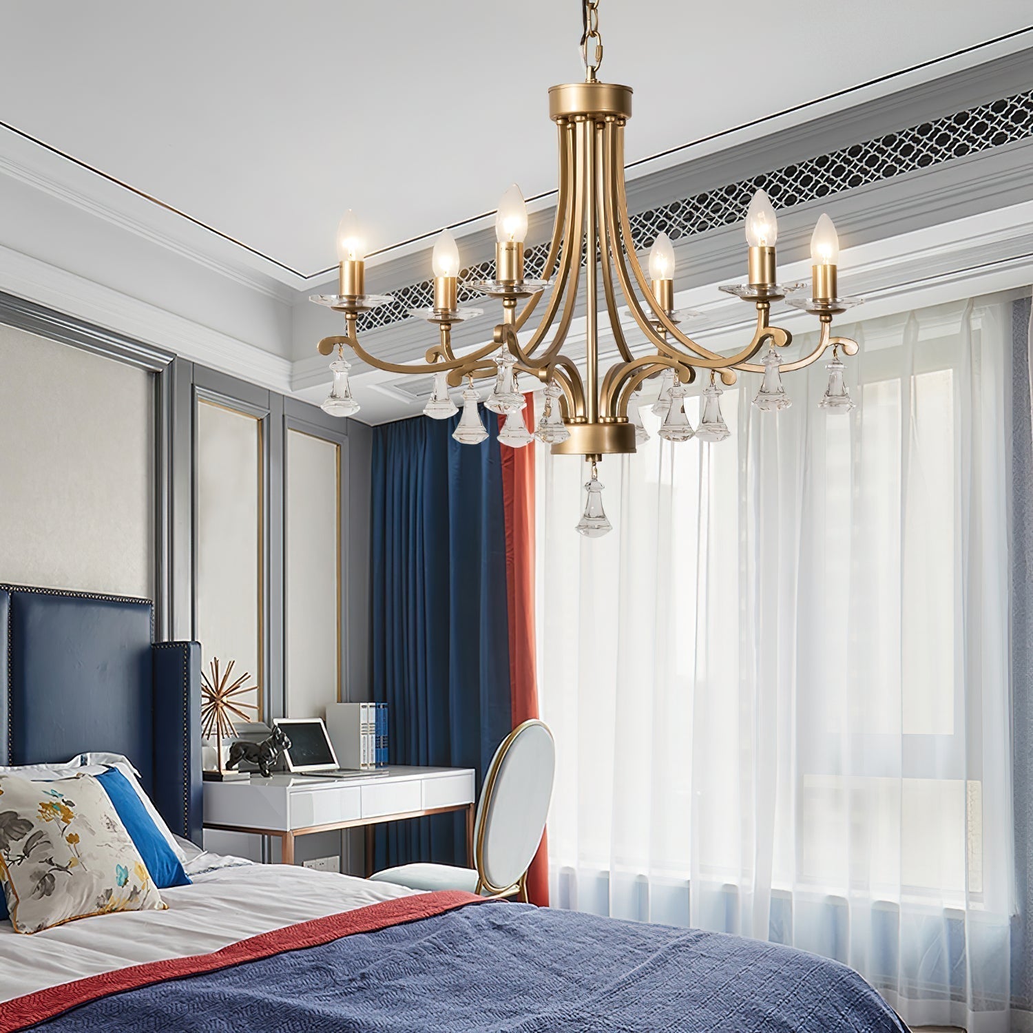 Cuvenara Lustre Laiton Cristal Luxe Postmoderne - Neutralighting