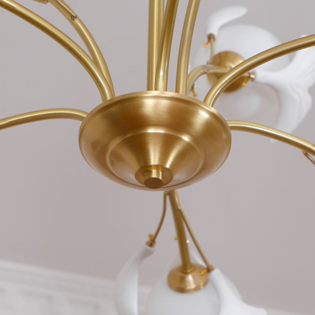 Gleam Chandelier en Verre Feuille de Ginkgo - Neutralighting