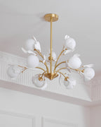 Gleam Chandelier en Verre Feuille de Ginkgo - Neutralighting
