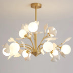Gleam Chandelier en Verre Feuille de Ginkgo - Neutralighting
