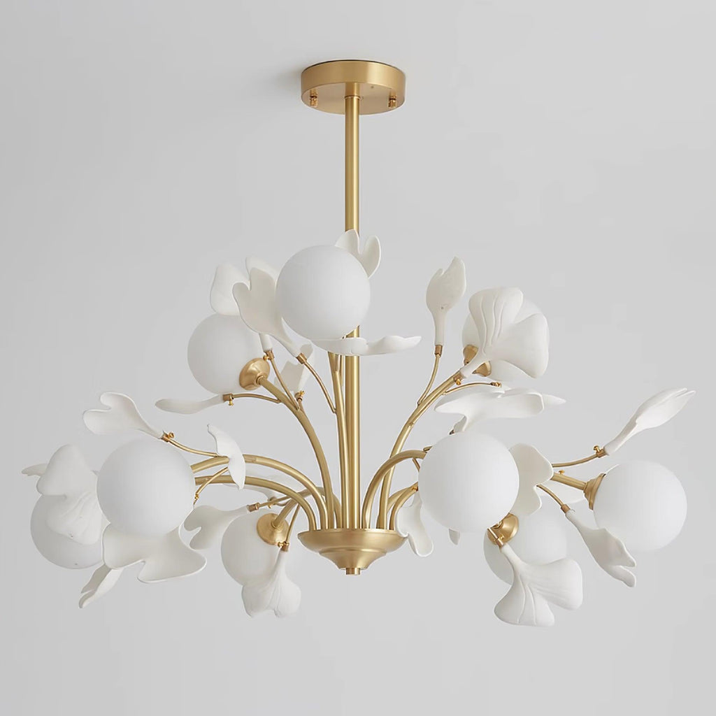 Gleam Chandelier en Verre Feuille de Ginkgo - Neutralighting