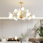 Gleam Chandelier en Verre Feuille de Ginkgo - Neutralighting