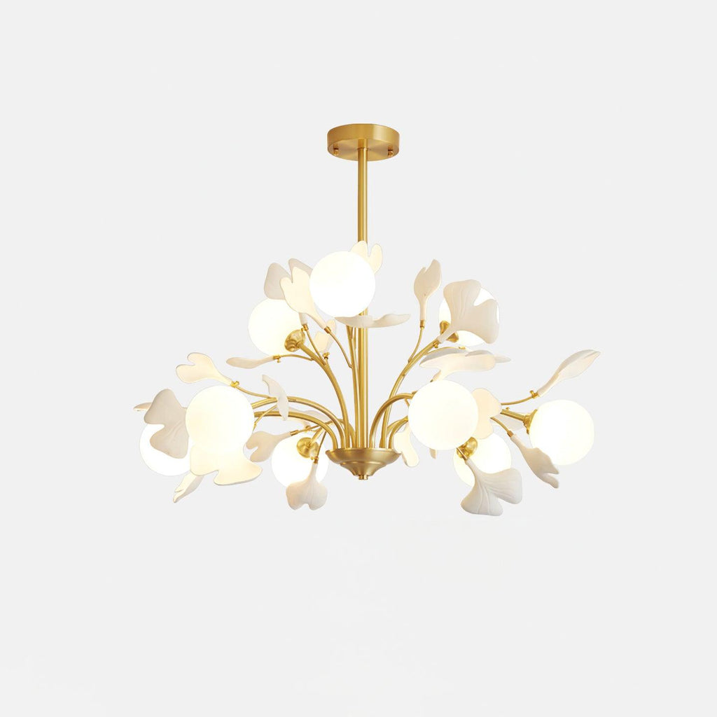 Gleam Chandelier en Verre Feuille de Ginkgo - Neutralighting