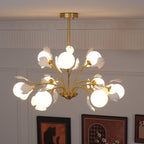 Gleam Chandelier en Verre Feuille de Ginkgo - Neutralighting