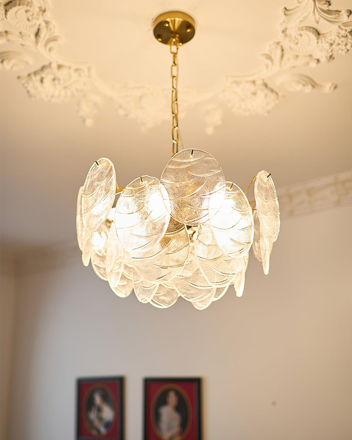 Leaf Lustre Vintage Élégant en Verre - Neutralighting