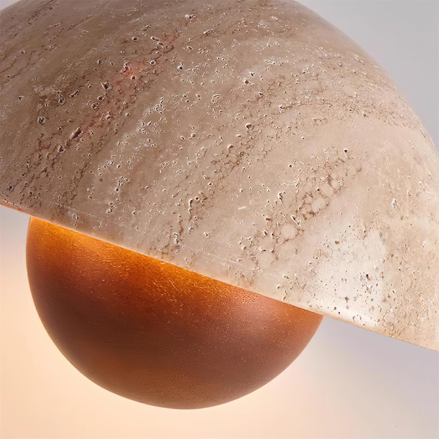 Ritta Lampe Pendentive en Travertin et Bois - Neutralighting
