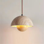 Ritta Lampe Pendentive en Travertin et Bois - Neutralighting