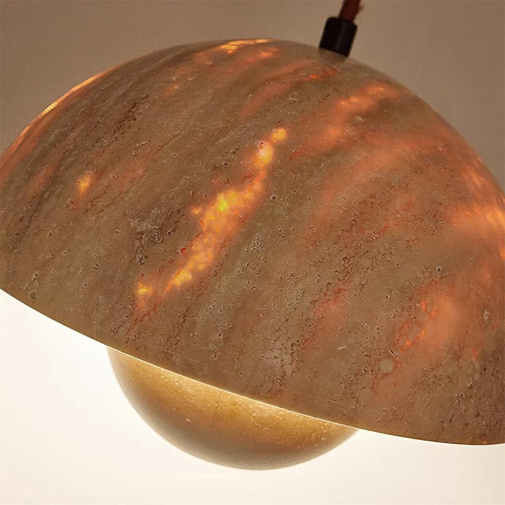 Ritta Lampe Pendentive en Travertin et Bois - Neutralighting