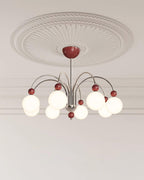 Vierra Lustre Carisa Orbe Rouge Bras Courbés en Chrome - Neutralighting