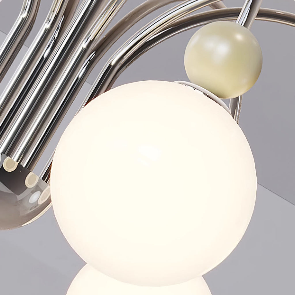 Vierra Lustre Carisa Orbe Rouge Bras Courbés en Chrome - Neutralighting