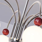 Vierra Lustre Carisa Orbe Rouge Bras Courbés en Chrome - Neutralighting