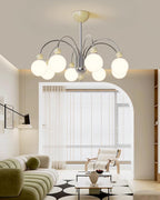 Vierra Lustre Carisa Orbe Rouge Bras Courbés en Chrome - Neutralighting