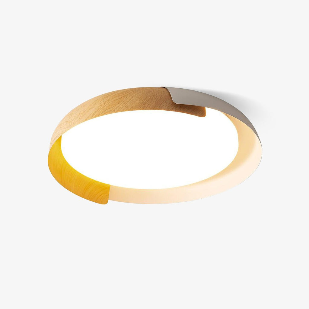 Solara Plafonnier Rond Acrylique Bois Doux Minimaliste - Neutralighting
