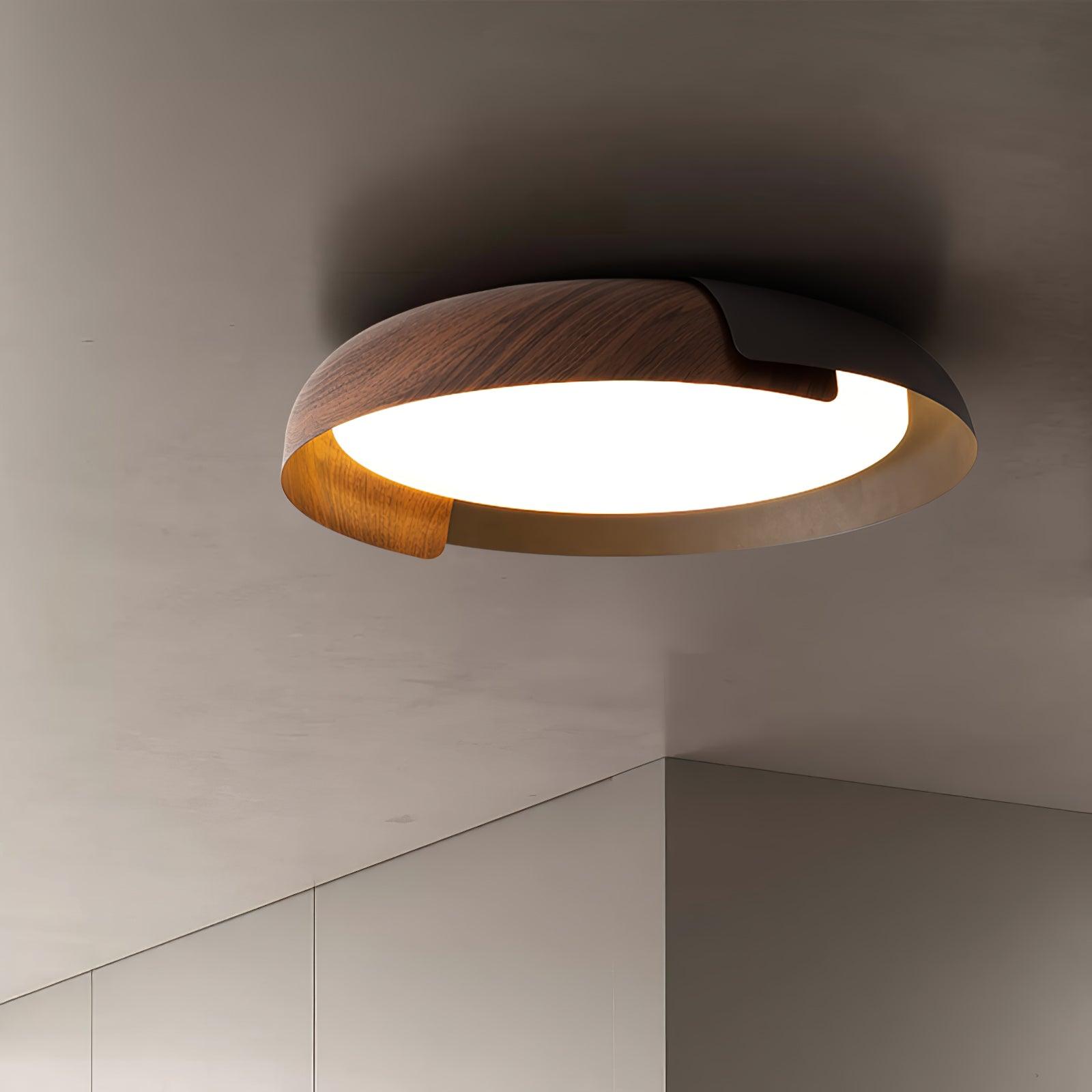 Solara Plafonnier Rond Acrylique Bois Doux Minimaliste - Neutralighting