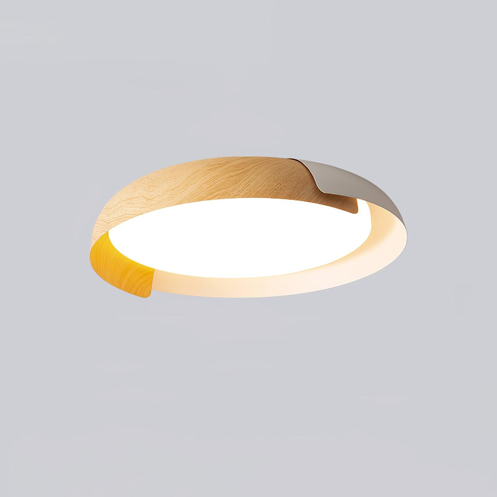 Solara Plafonnier Rond Acrylique Bois Doux Minimaliste - Neutralighting
