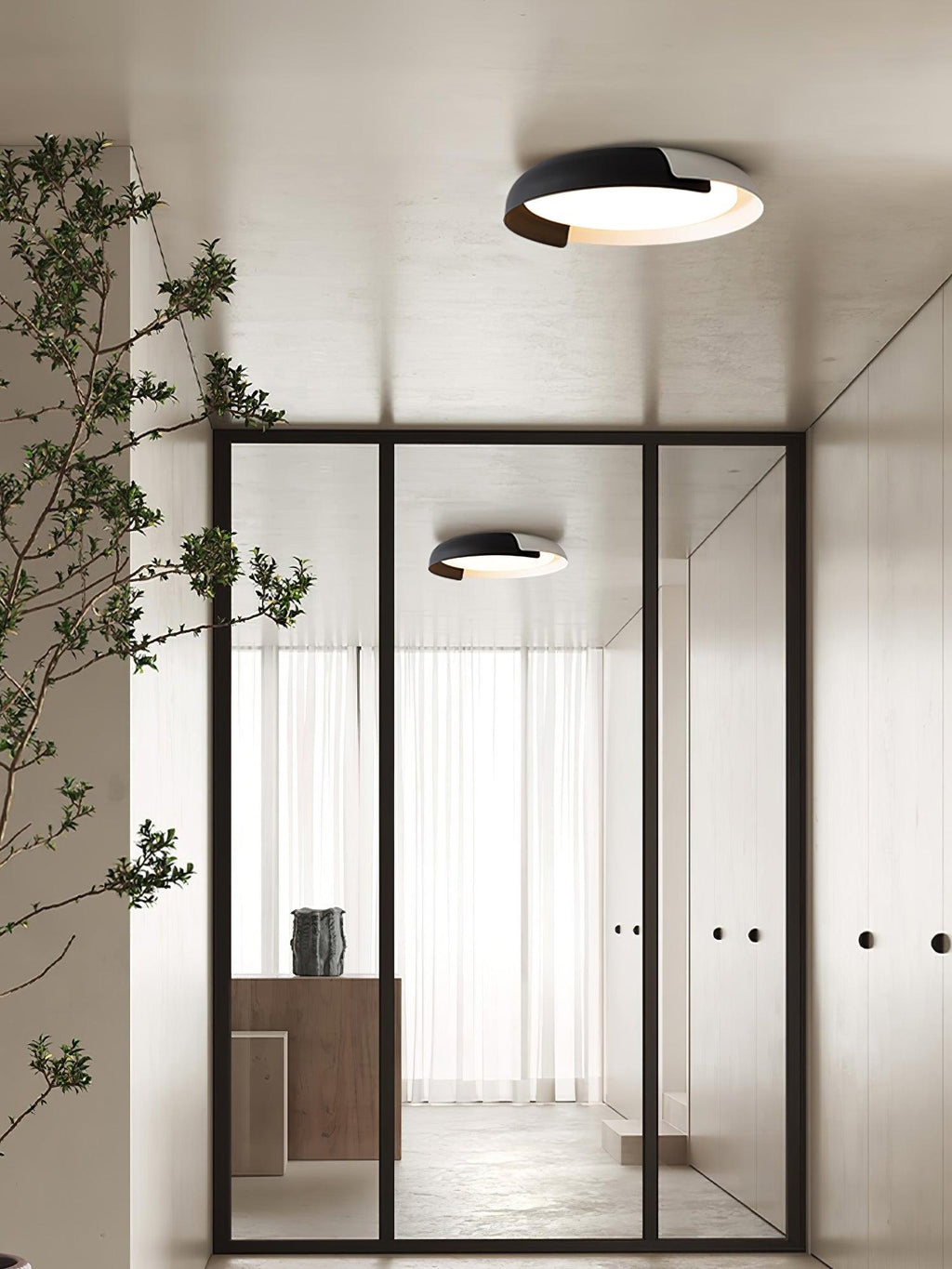 Solara Plafonnier Rond Acrylique Bois Doux Minimaliste - Neutralighting