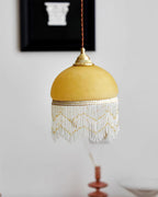 Vili Suspension Lampe à Franges à Pompon Dôme Perlé - Neutralighting