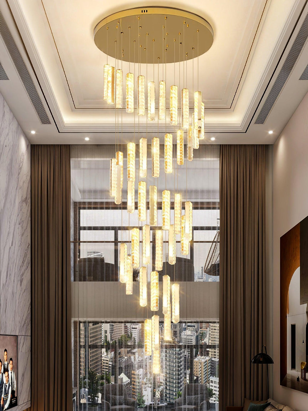 Lustra Lustre Villa Forci Suspension Argentée Moderne - Neutralighting