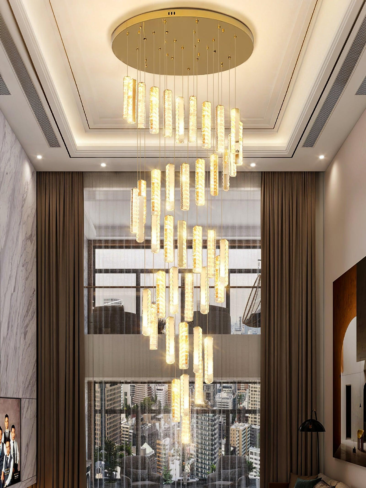 Lustra Lustre Villa Forci Suspension Argentée Moderne - Neutralighting