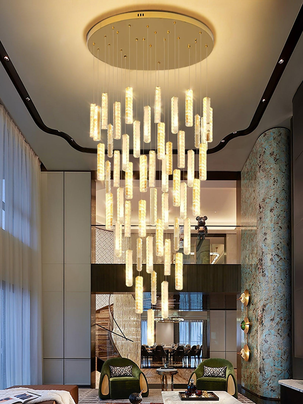 Lustra Lustre Villa Forci Suspension Argentée Moderne - Neutralighting