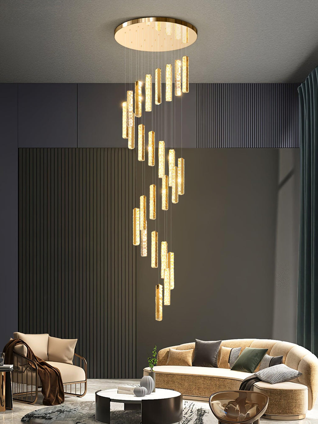 Lustra Lustre Villa Forci Suspension Argentée Moderne - Neutralighting