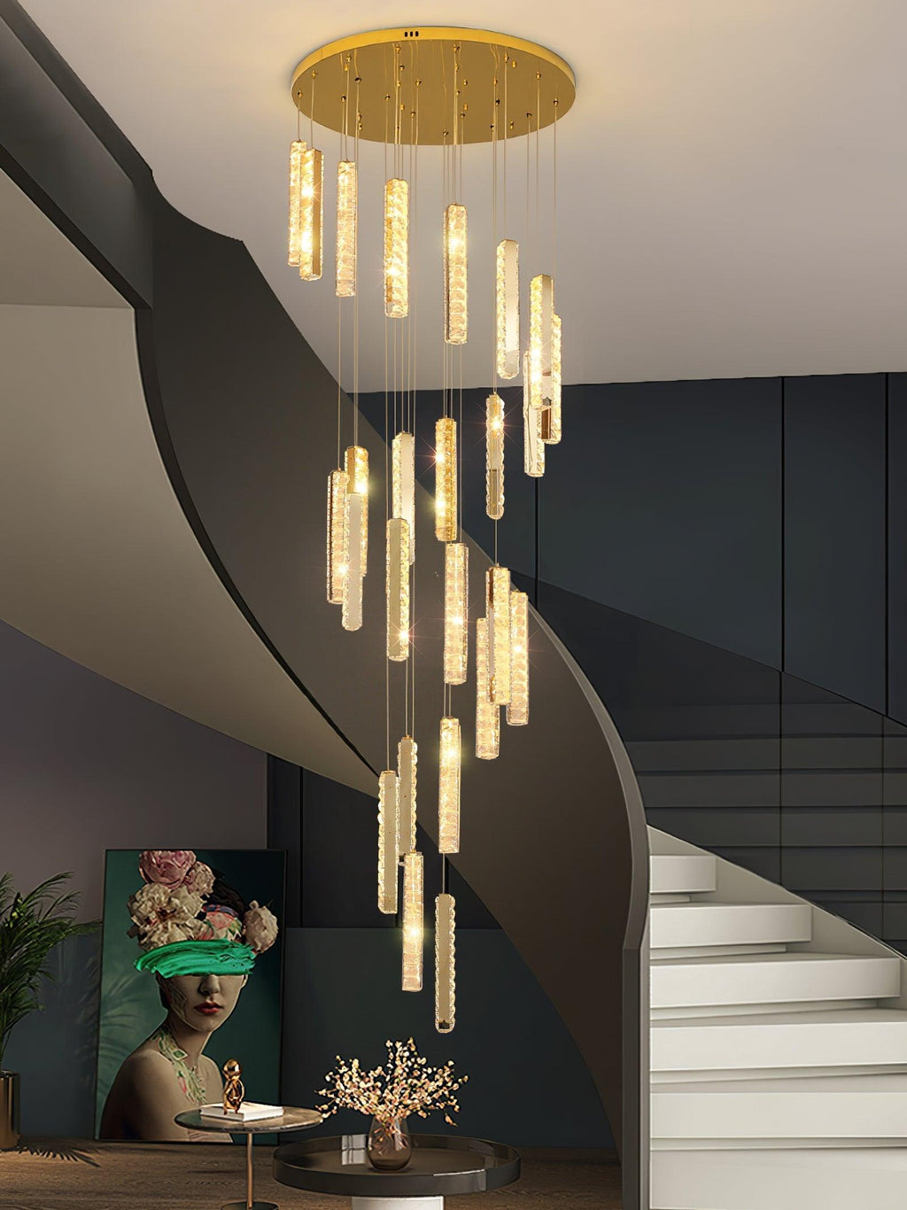 Lustra Lustre Villa Forci Suspension Argentée Moderne - Neutralighting