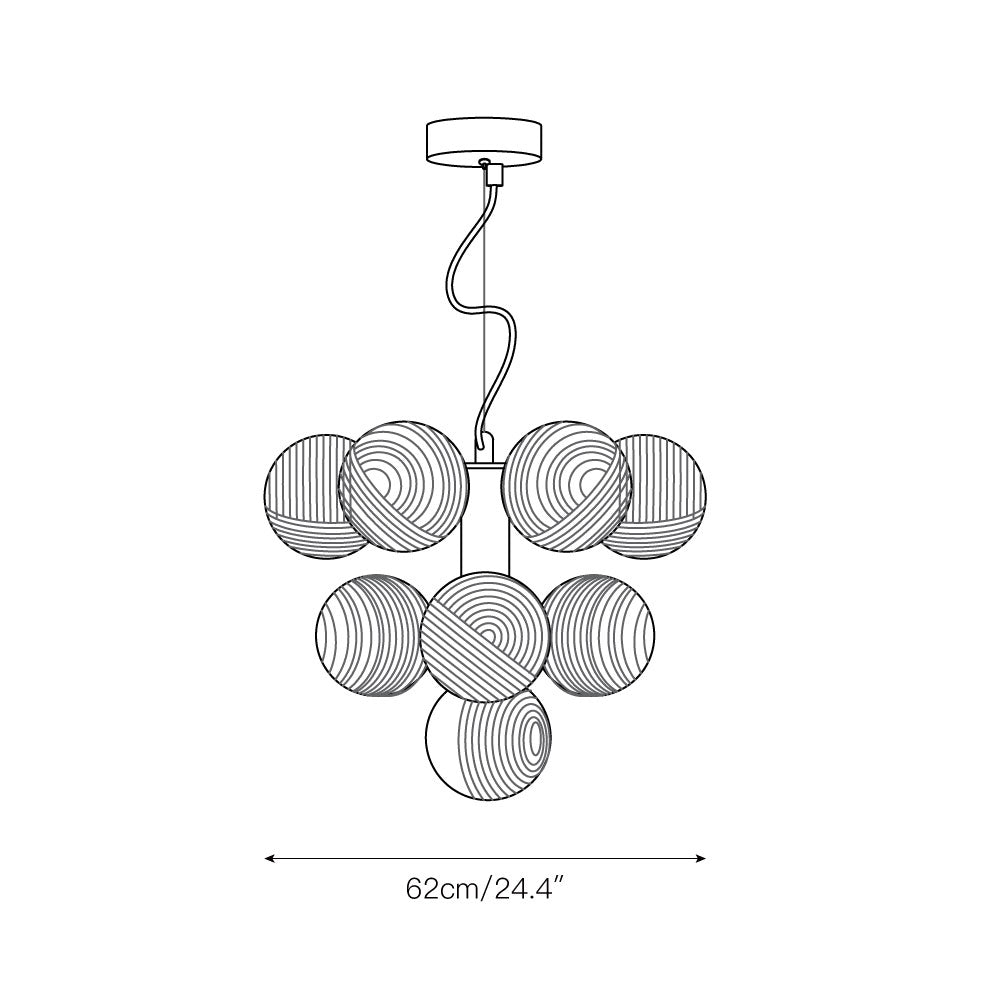 Alnorel Lustre Métal Verre Créativité Individuelle 10 Lumières - Neutralighting