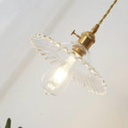 Suspension Ébouriffé Verre Ombre Festonné Bord Laiton Accents Rétro - Neutralighting