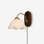 Applique Murale Courbé Bras Fleur Verre Plug In Ancien - Neutralighting