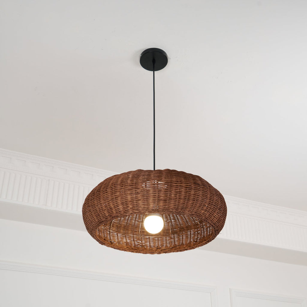 Solvice Vintage Rotin Pendentif Lampe - Neutralighting