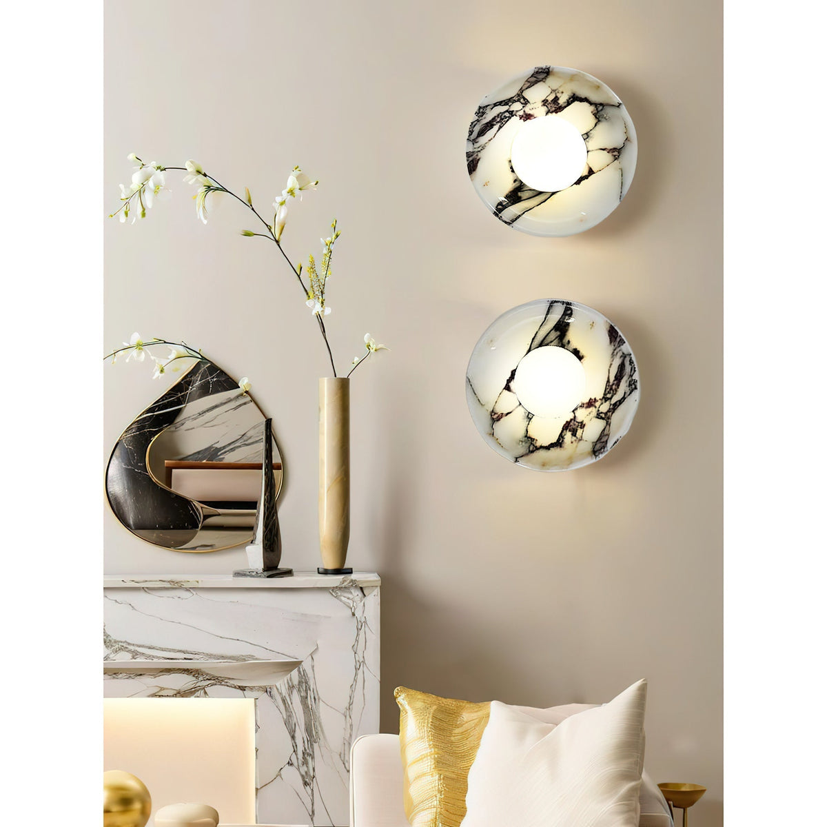 Cacariel Applique Murale Minimaliste Marbre Verre - Neutralighting