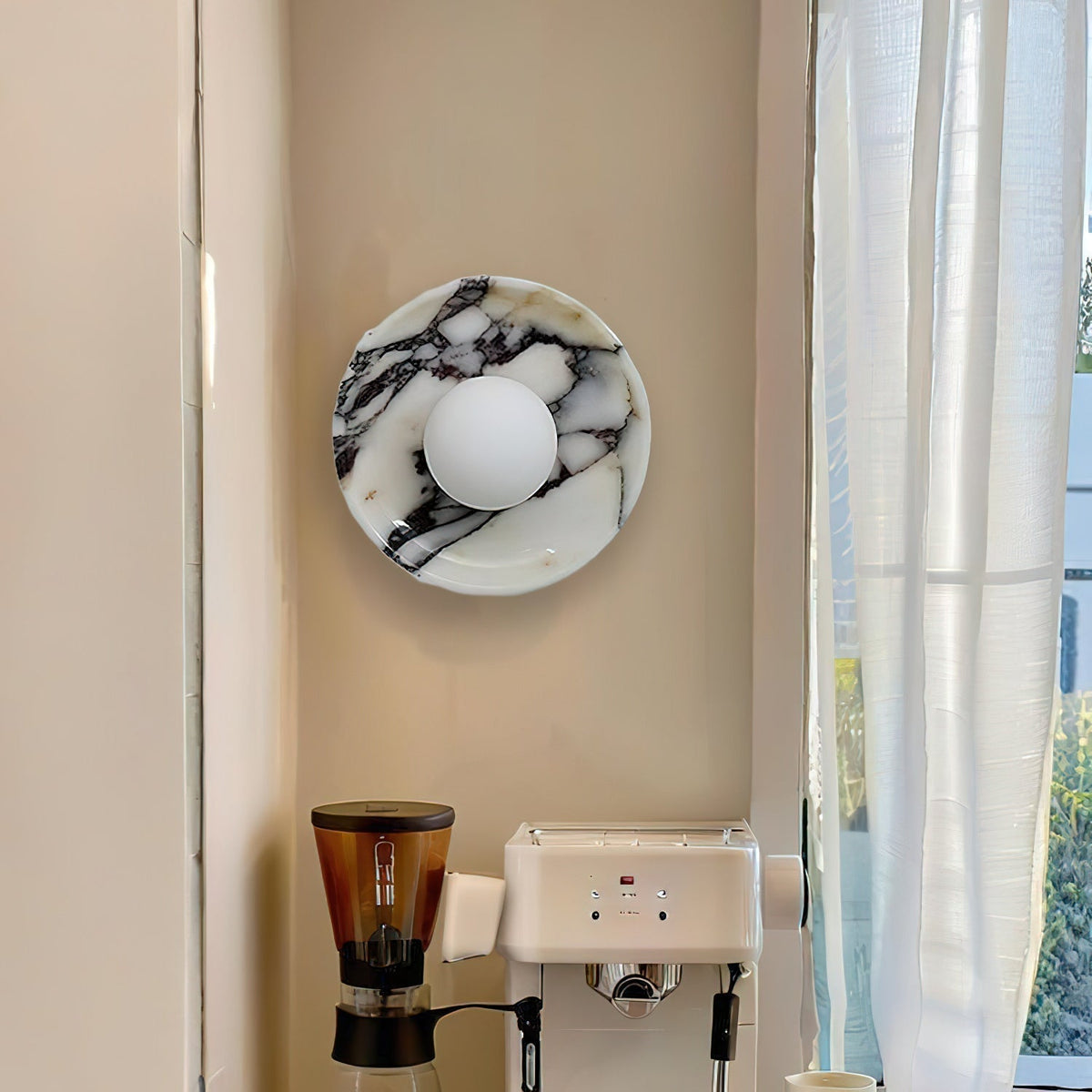 Cacariel Applique Murale Minimaliste Marbre Verre - Neutralighting