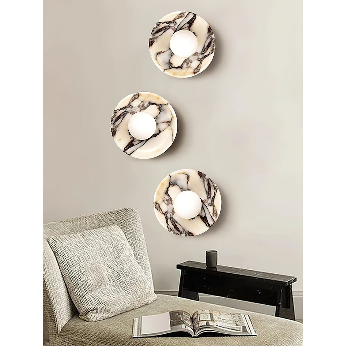 Cacariel Applique Murale Minimaliste Marbre Verre - Neutralighting