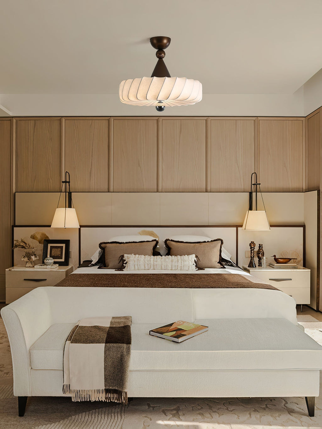 Zelore Tourbillon Tissu Bronze Suspension Lumière - Neutralighting