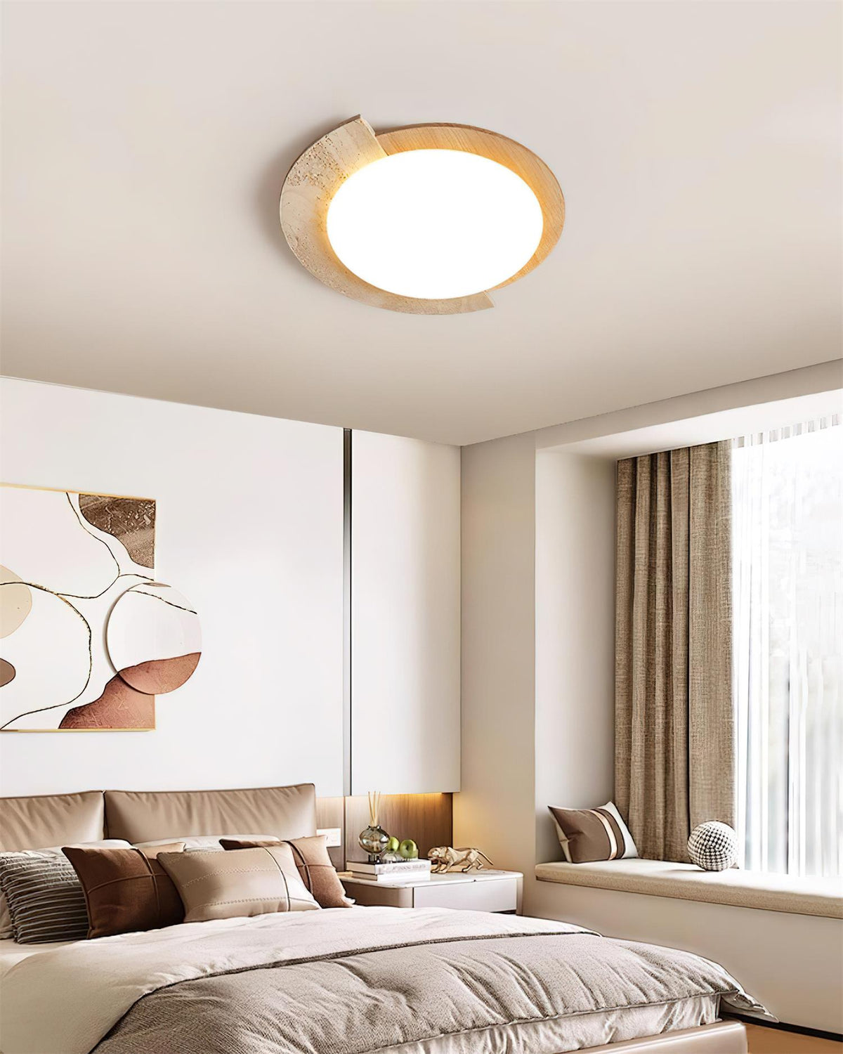 Ritta Plafonnier Ovale LED Travertin - Neutralighting