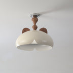 Cat Plafonnier Dôme Brillant Oreilles en Bois - Neutralighting