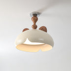 Cat Plafonnier Dôme Brillant Oreilles en Bois - Neutralighting