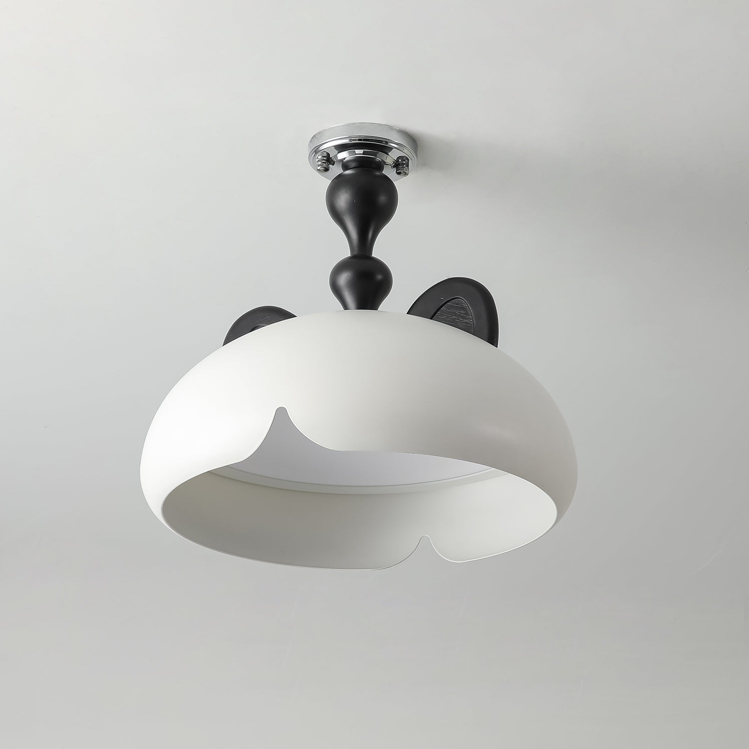 Cat Plafonnier Dôme Brillant Oreilles en Bois - Neutralighting