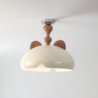 Cat Plafonnier Dôme Brillant Oreilles en Bois - Neutralighting