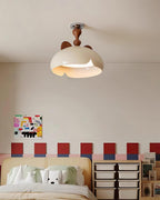 Cat Plafonnier Dôme Brillant Oreilles en Bois - Neutralighting