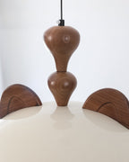 Cat Suspension Lampe Dôme Brillant Oreilles en Bois - Neutralighting