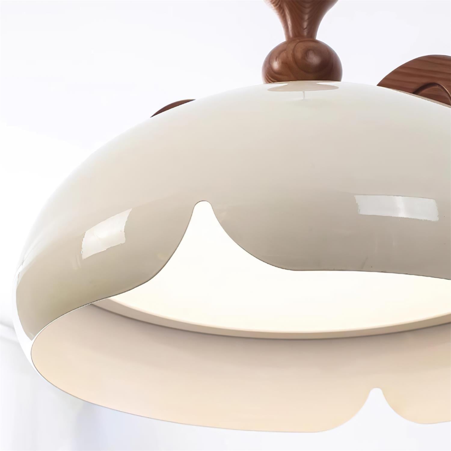 Cat Suspension Lampe Dôme Brillant Oreilles en Bois - Neutralighting