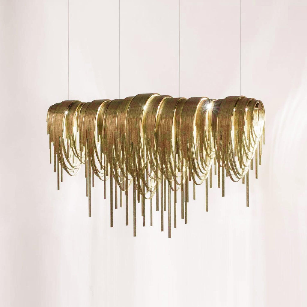 Lustra Lustre Superposé Chaîne Nickel Luxe - Neutralighting