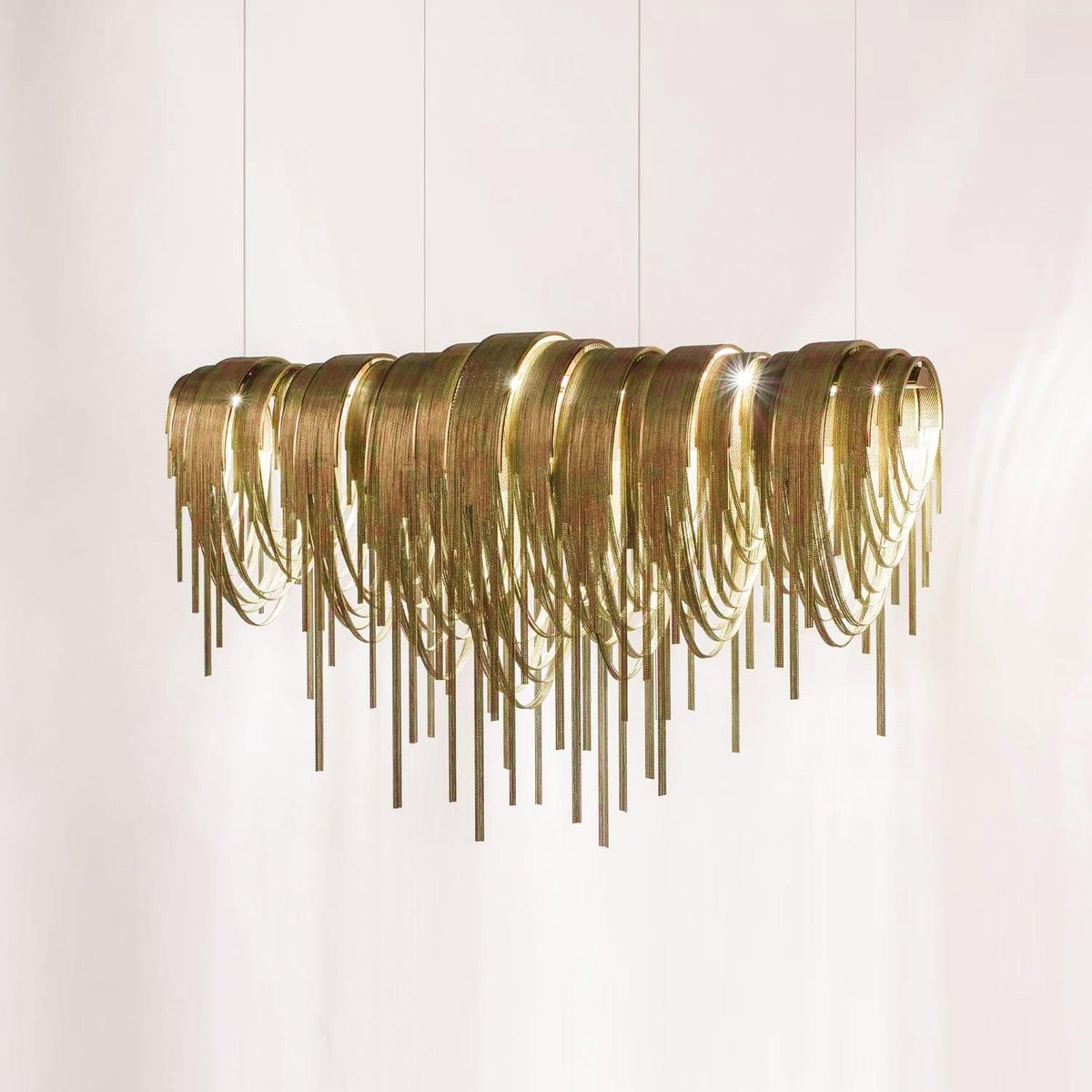 Lustra Lustre Superposé Chaîne Nickel Luxe - Neutralighting