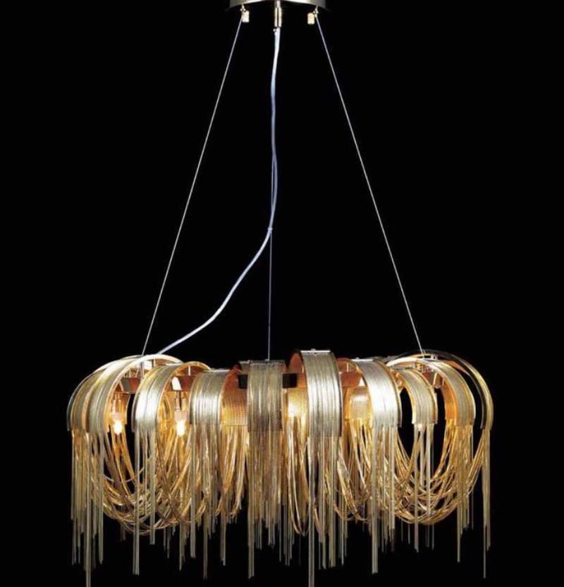 Lustra Lustre Superposé Chaîne Nickel Luxe - Neutralighting