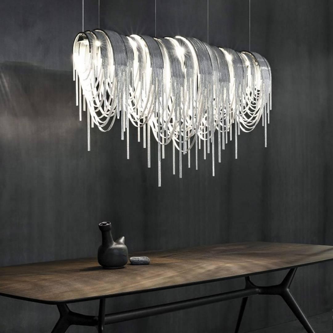 Lustra Lustre Superposé Chaîne Nickel Luxe - Neutralighting